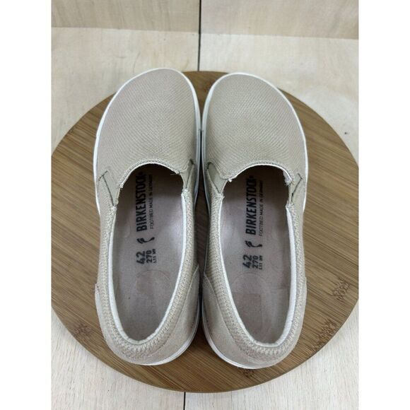 Birkenstock Oswego Tan Canvas Suede Slip On Shoes Unisex Mens 7 Womens 11 - Picture 7 of 9